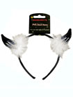 Black Devil Horns with White Fur Headband