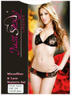 All Over Lace Bralette Set S/M -Black with Red
