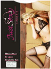 Microfiber & Lace Open-Cup Bralette Set S/M -Black