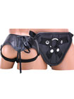 Plus Size Black PVC Corsette Strap On